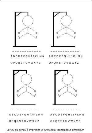 imprimer jeu du pendu jouerau jeu du pendu avec crayons et papier
