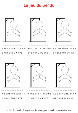 imprimer jeu du pendu jouerau jeu du pendu avec crayons et papier